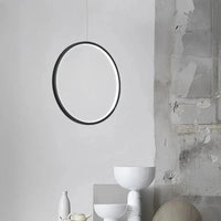 Lustre LED Rond Minimaliste Suspensions Noires - Éclairage Intérieur Design | Marco Lucetti