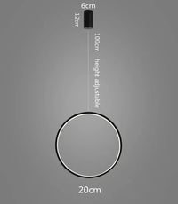 Lustre LED Rond Minimaliste Suspensions Noires - Éclairage Intérieur Design | Marco Lucetti D20CM / Corps de lampe doré / Blanc froid