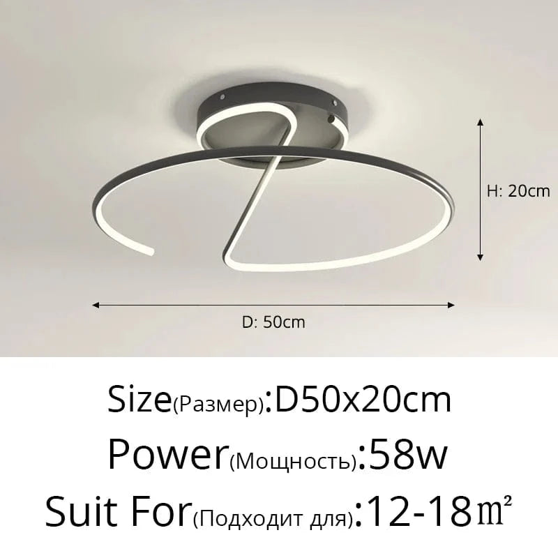 Lustre LED Rond pour Éclairage Intérieur par Qiyimei - Design Illuminant | Marco Lucetti Luminosité variable / Noir 50cm