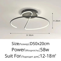 Lustre LED Rond pour Éclairage Intérieur par Qiyimei - Design Illuminant | Marco Lucetti Luminosité variable / Noir 50cm