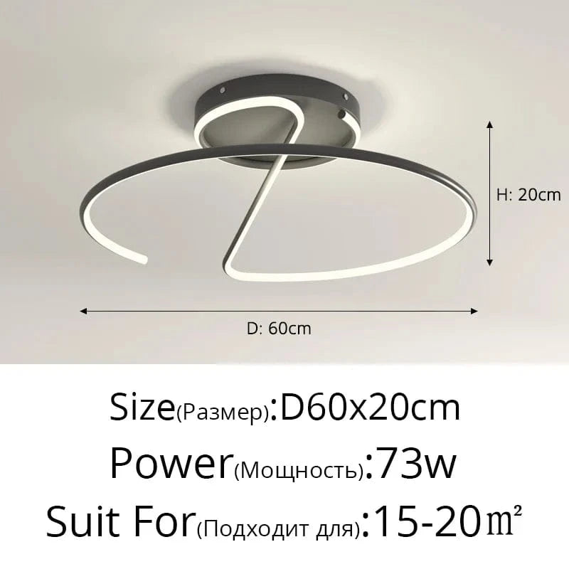 Lustre LED Rond pour Éclairage Intérieur par Qiyimei - Design Illuminant | Marco Lucetti Luminosité variable / Noir 60cm
