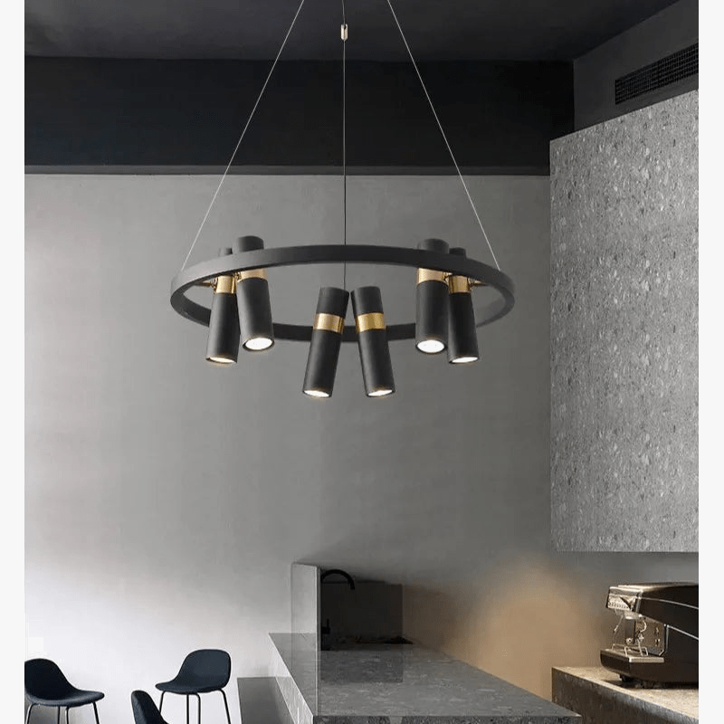 Lustre LED rotative en fer forgé - Design moderne | Marco Lucetti