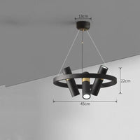 Lustre LED rotative en fer forgé - Design moderne | Marco Lucetti 3 styles de tête / Lumière blanche