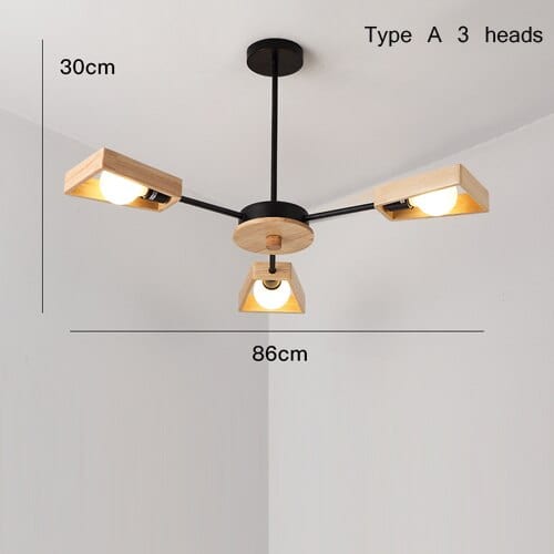 Lustre LED scandinave en bois Rauwl | Marco Lucetti A - 3 ampoules