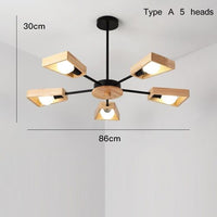 Lustre LED scandinave en bois Rauwl | Marco Lucetti A - 5 ampoules