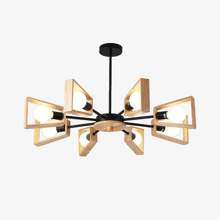 Lustre LED scandinave en bois Rauwl | Marco Lucetti A - 8 ampoules
