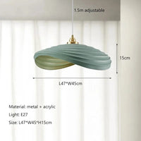 Lustre LED Scandinave Minimaliste Wabi Sabi pour Restaurant & Bar | Marco Lucetti A vert / Lumière neutre