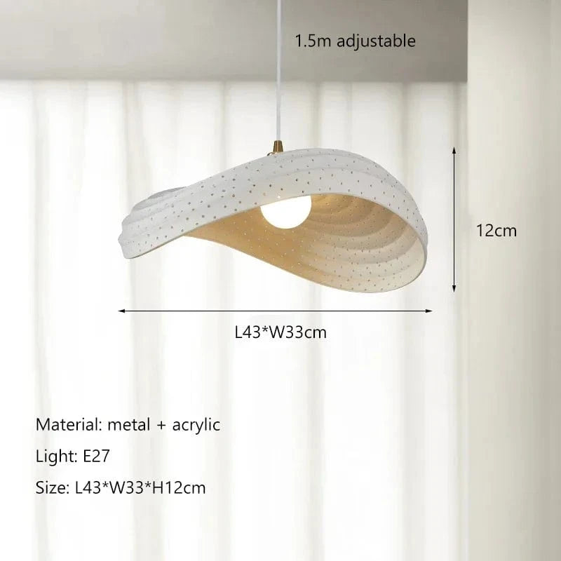 Lustre LED Scandinave Minimaliste Wabi Sabi pour Restaurant & Bar | Marco Lucetti B Blanc ajouré / Lumière neutre