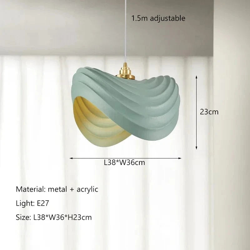 Lustre LED Scandinave Minimaliste Wabi Sabi pour Restaurant & Bar | Marco Lucetti C Vert / Lumière neutre