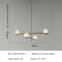 Lustre LED Scandinave Moderne Noir/Or pour Chambre à Coucher et Salon-Salle à Manger | Marco Lucetti
