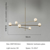 Lustre LED Scandinave Moderne Noir/Or pour Chambre à Coucher et Salon-Salle à Manger | Marco Lucetti