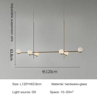 Lustre LED Scandinave Moderne Noir/Or pour Chambre à Coucher et Salon-Salle à Manger | Marco Lucetti