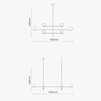 Lustre LED Scandinave Moderne Noir/Or pour Chambre à Coucher et Salon-Salle à Manger | Marco Lucetti