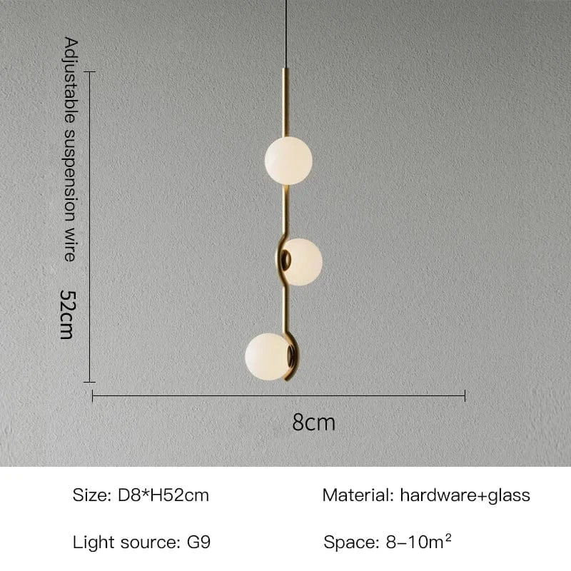Lustre LED Scandinave Moderne Noir/Or pour Chambre à Coucher et Salon-Salle à Manger | Marco Lucetti Glod - 3 têtes / Ampoule chaude