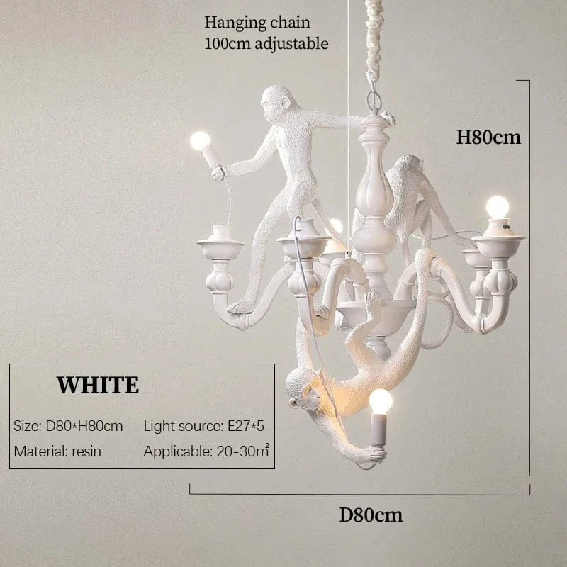 Lustre LED singe nordique SANDYHA Art - Noir & Blanc | Marco Lucetti BLANC / 5 / Lumière froide