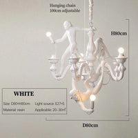 Lustre LED singe nordique SANDYHA Art - Noir & Blanc | Marco Lucetti BLANC / 5 / Lumière froide