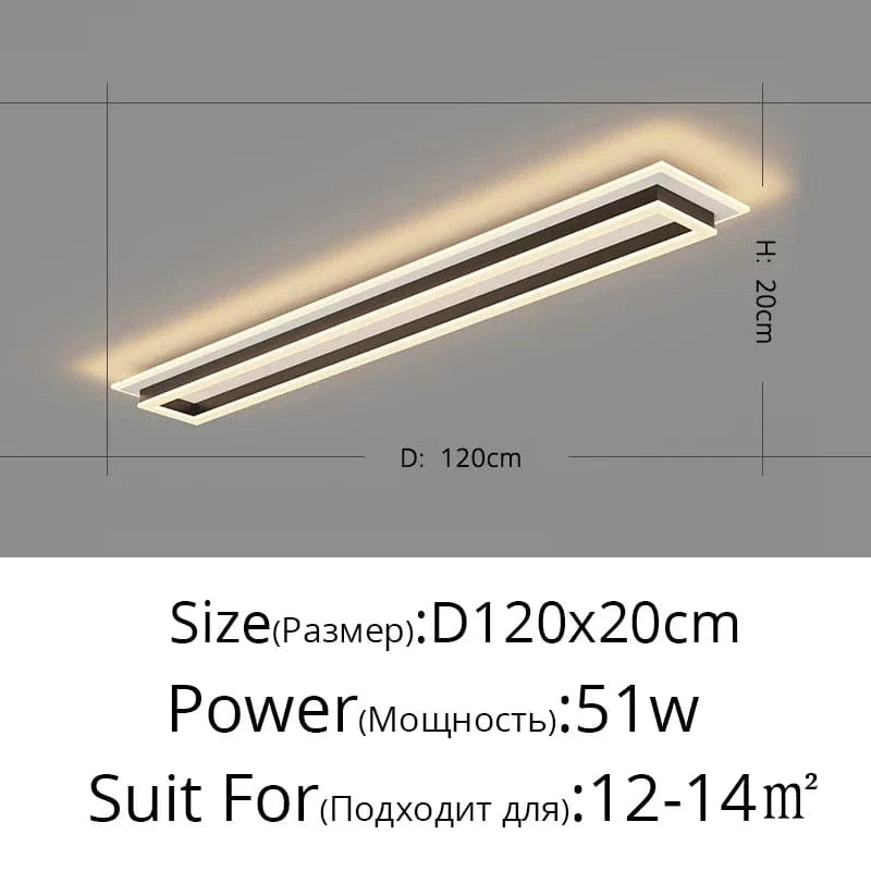 Lustre LED SmartPulse pour Éclairage Domestique Intérieur | Marco Lucetti 120 cm Noir / Blanc froid, pas de télécommande