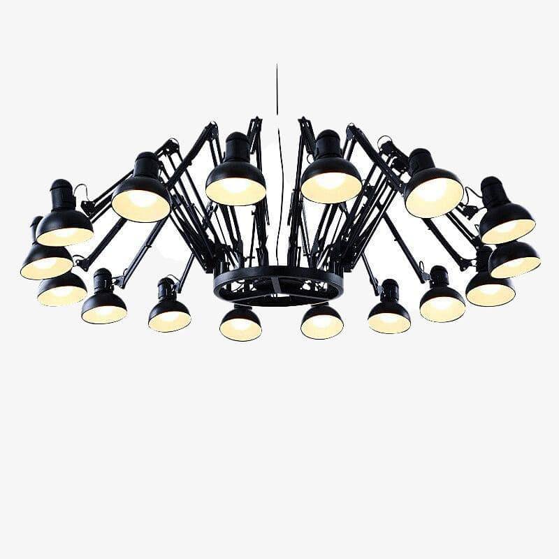 Lustre LED Spider métal design industrielle | Marco Lucetti Noir / 16 lampes