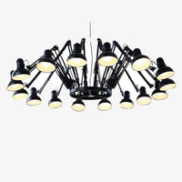 Lustre LED Spider métal design industrielle | Marco Lucetti Noir / 16 lampes