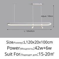 Lustre LED "Spotlight" pour éclairage intérieur | Marco Lucetti Noir 120cm / Blanc chaud, pas de télécommande
