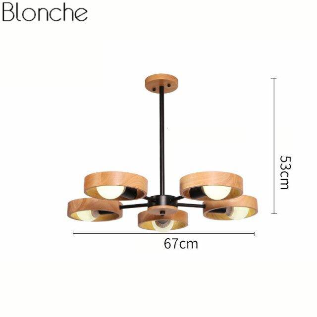 Lustre LED Style Japan - Élégance Moderne | Marco Lucetti Noir / 5 lampes