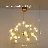 Lustre LED sublime "Arborescence Brillante" | Marco Lucetti Ambre - 27 lampes