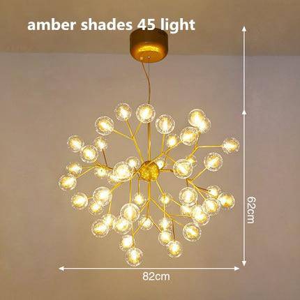 Lustre LED sublime "Arborescence Brillante" | Marco Lucetti Ambre - 45 lampes