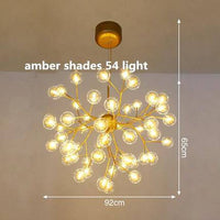 Lustre LED sublime "Arborescence Brillante" | Marco Lucetti Ambre - 54 lampes