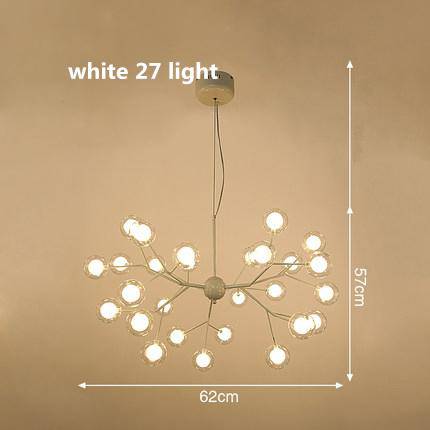 Lustre LED sublime "Arborescence Brillante" | Marco Lucetti Blanc - 27 lampes