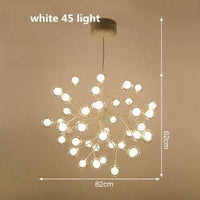 Lustre LED sublime "Arborescence Brillante" | Marco Lucetti Blanc - 45 lampes