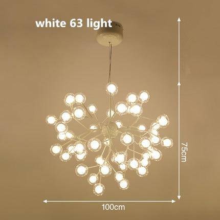 Lustre LED sublime "Arborescence Brillante" | Marco Lucetti Blanc - 63 lampes
