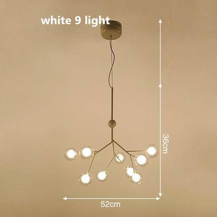 Lustre LED sublime "Arborescence Brillante" | Marco Lucetti Blanc - 9 lampes