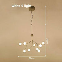 Lustre LED sublime "Arborescence Brillante" | Marco Lucetti Blanc - 9 lampes