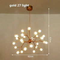 Lustre LED sublime "Arborescence Brillante" | Marco Lucetti Doré - 27 lampes