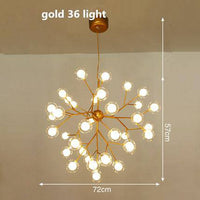 Lustre LED sublime "Arborescence Brillante" | Marco Lucetti Doré - 36 lampes