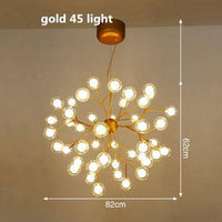 Lustre LED sublime "Arborescence Brillante" | Marco Lucetti Doré - 45 lampes