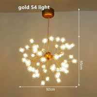 Lustre LED sublime "Arborescence Brillante" | Marco Lucetti Doré - 54 lampes