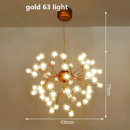 Lustre LED sublime "Arborescence Brillante" | Marco Lucetti Doré - 63 lampes