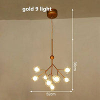 Lustre LED sublime "Arborescence Brillante" | Marco Lucetti Doré - 9 lampes