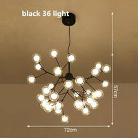 Lustre LED sublime "Arborescence Brillante" | Marco Lucetti Noir - 36 lampes