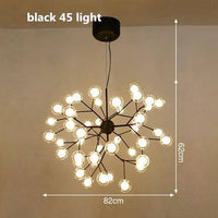 Lustre LED sublime "Arborescence Brillante" | Marco Lucetti Noir - 45 lampes