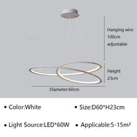 Lustre LED suspendu au design contemporain | Marco Lucetti Blanc 60cm / Blanc froid (pas de RC)