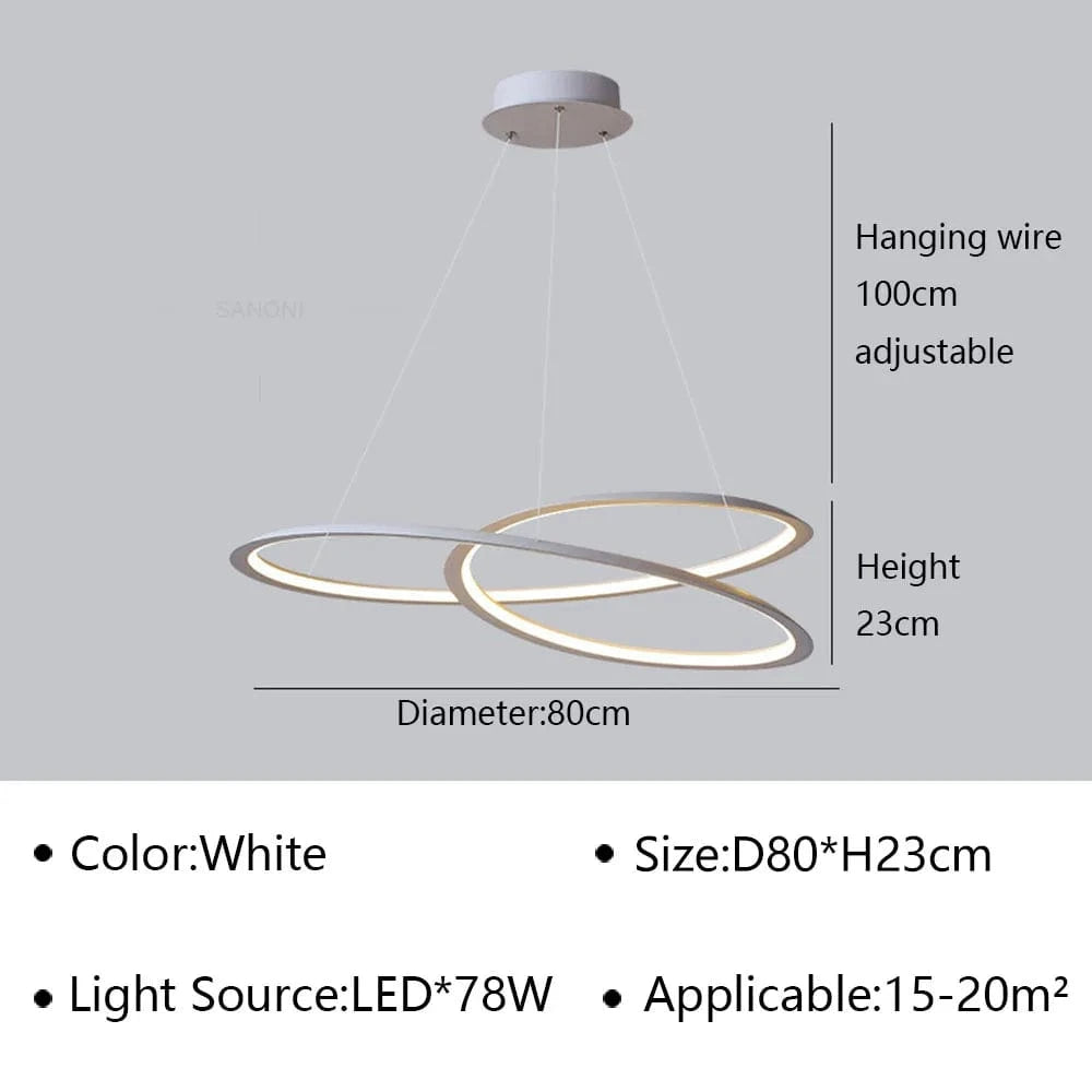 Lustre LED suspendu au design contemporain | Marco Lucetti Blanc 80cm / Blanc froid (pas de RC)