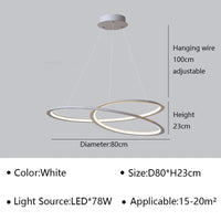Lustre LED suspendu au design contemporain | Marco Lucetti Blanc 80cm / Blanc froid (pas de RC)