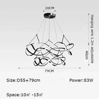Lustre LED suspendu design nordique. | Marco Lucetti Chromé D55x79cm / Blanc froid 6000K