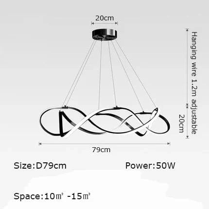 Lustre LED suspendu design nordique. | Marco Lucetti Chromé D79cm / Blanc froid 6000K
