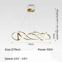 Lustre LED suspendu design nordique. | Marco Lucetti Or D79cm / Blanc froid 6000K