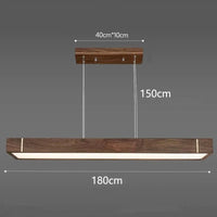 Lustre LED Suspendu en Bois au Design Moderne | Marco Lucetti Longueur 180cm / Blanc chaud