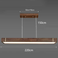 Lustre LED Suspendu en Bois au Design Moderne | Marco Lucetti Longueur 220cm / Blanc chaud