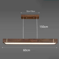 Lustre LED Suspendu en Bois au Design Moderne | Marco Lucetti Longueur 60cm / Blanc chaud